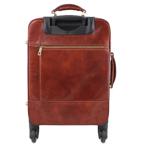 TL Voyager - Valise verticale en cuir avec 4 roulettes