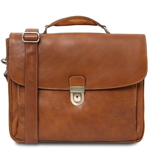 Alessandria - Leather multi compartment TL SMART laptop briefcase