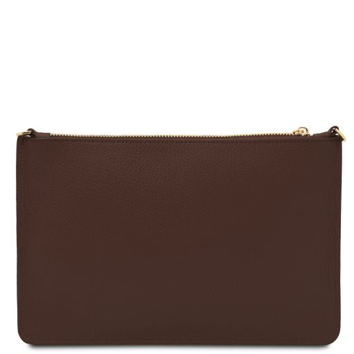 Diva - Leather clutch with chain strap