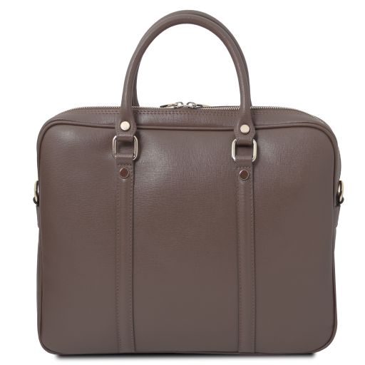 Prato - Elégante serviette pour portable en cuir Saffiano