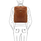 Bangkok - Leather laptop backpack - Large size