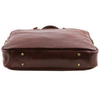 Urbino - Leather laptop briefcase with front pocket