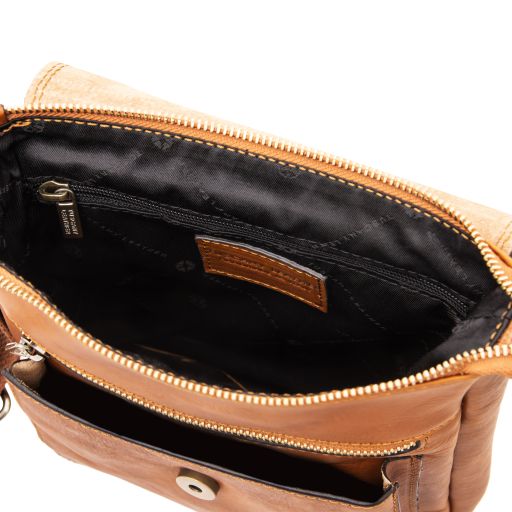 Jimmy - Leather crossbody bag for men with front pocket