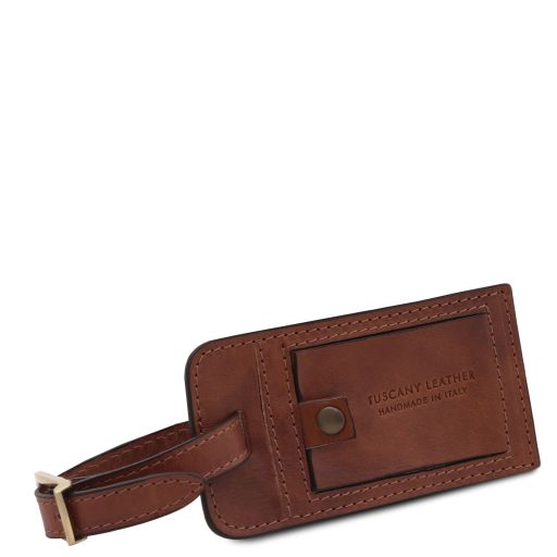 Etiquette de bagage en cuir mat