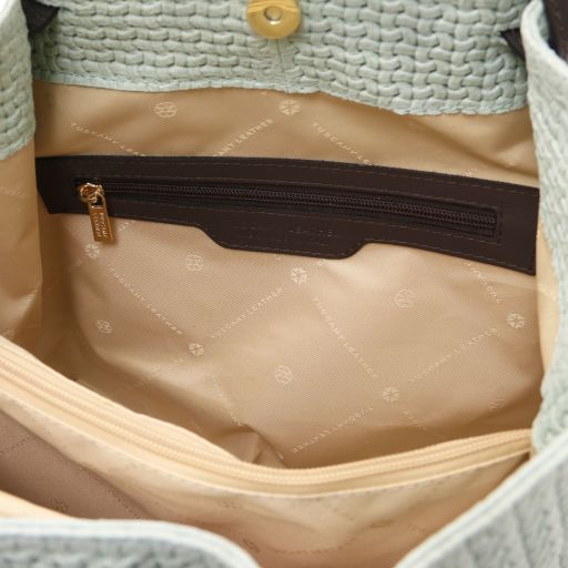 TL KeyLuck - Sac shopping en cuir imprimé tressé