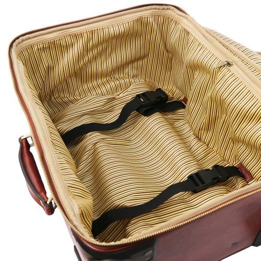 TL Voyager - Valise verticale en cuir avec 4 roulettes