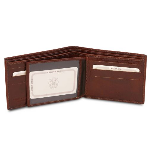 Elégant portefeuille en cuir pour homme 3 volets