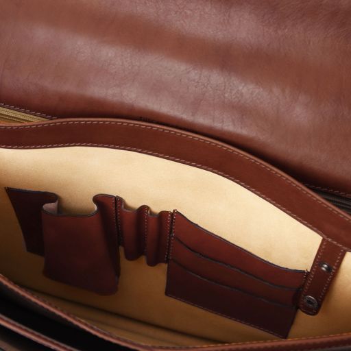 Cremona - Leather briefcase 3 compartments
