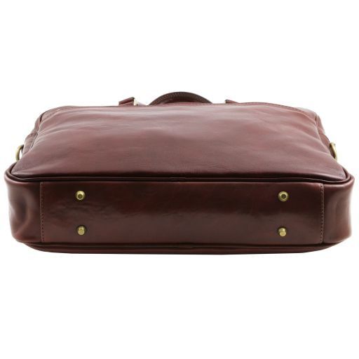 Urbino - Cartable en cuir porte ordinateur avec poche frontale
