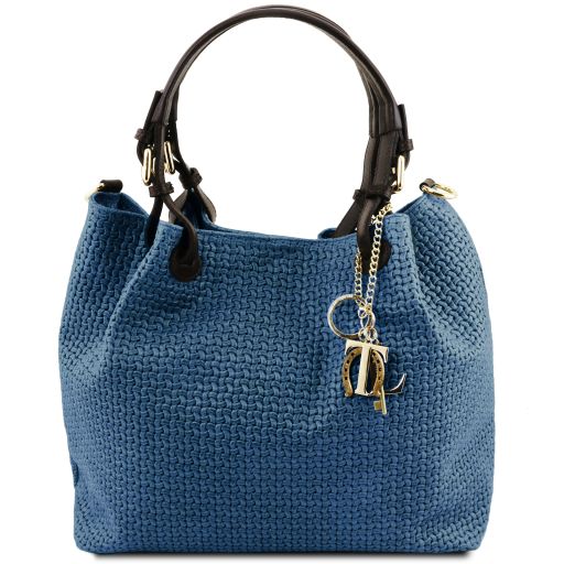 TL KeyLuck - Sac shopping en cuir imprimé tressé