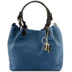 TL KeyLuck - Sac shopping en cuir imprimé tressé