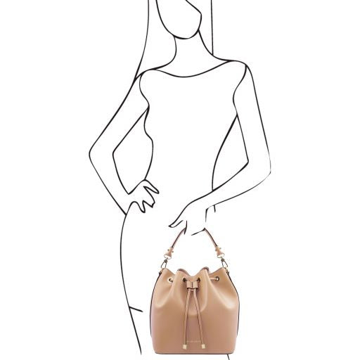 Vittoria - Sac seau pour femme en cuir