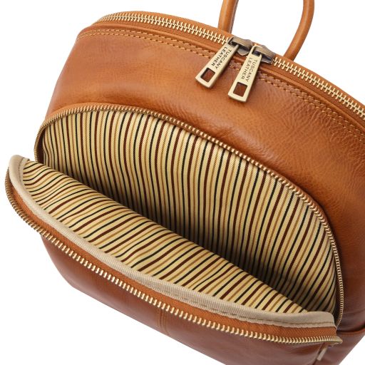 Canberra - 2 Compartments leather backpack