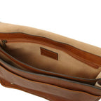 TL Messenger - Two compartments leather shoulder bag - Large size