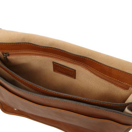 TL Messenger - Two compartments leather shoulder bag - Large size