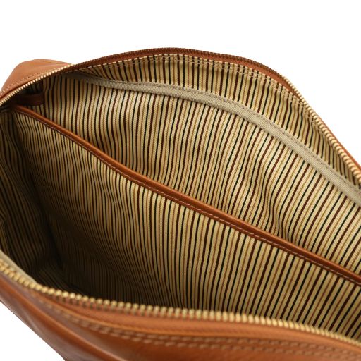 Pisa - Leather laptop briefcase with front pocket