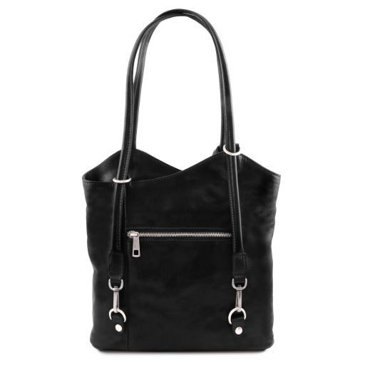 PATTY — Convertible Italian Leather Backpack Bag