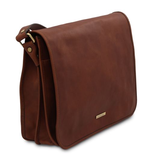 TL Messenger - Two compartments leather shoulder bag - Large size Secondary image