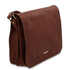 TL Messenger - Two compartments leather shoulder bag - Large size