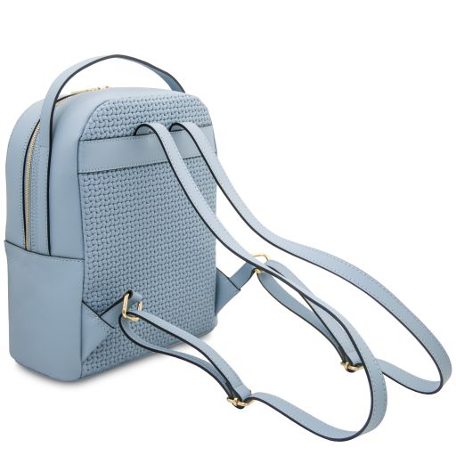 Dedalo - Woven printed leather backpack