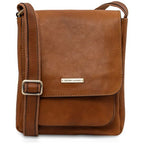 Jimmy - Leather crossbody bag for men with front pocket