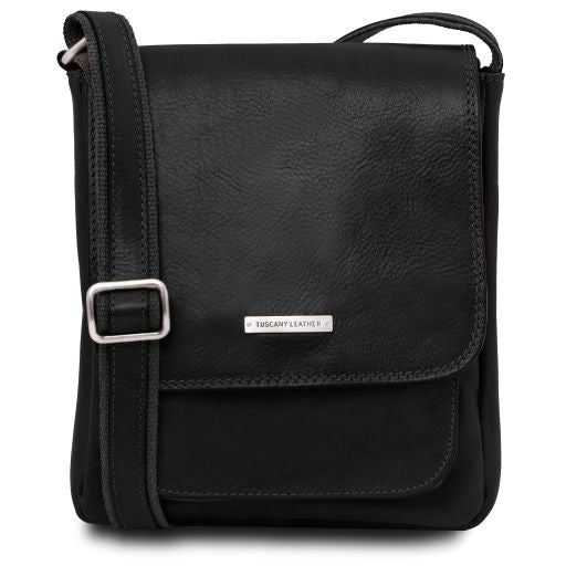 Jimmy - Leather crossbody bag for men with front pocket