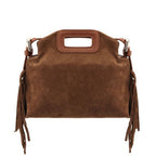 Nomade - Suede leather fringe clutch