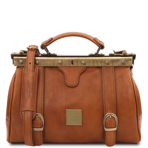 Monalisa - Doctor gladstone leather bag with front straps