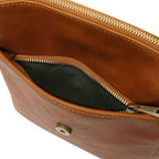 John - Leather crossbody bag for men with front zip