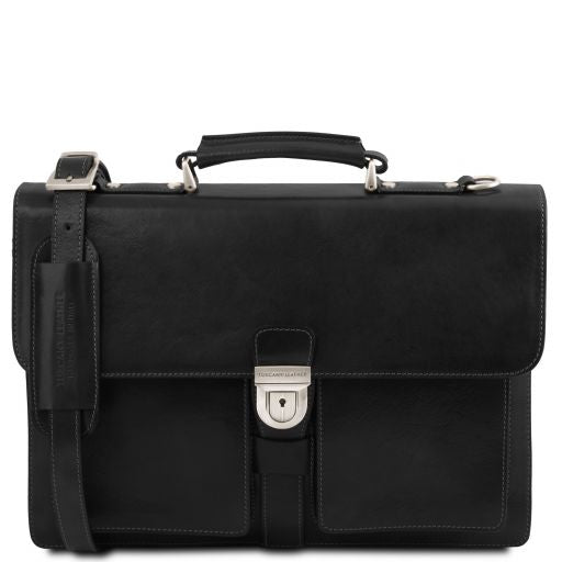 Assisi - Cartable en cuir avec 3 compartiments