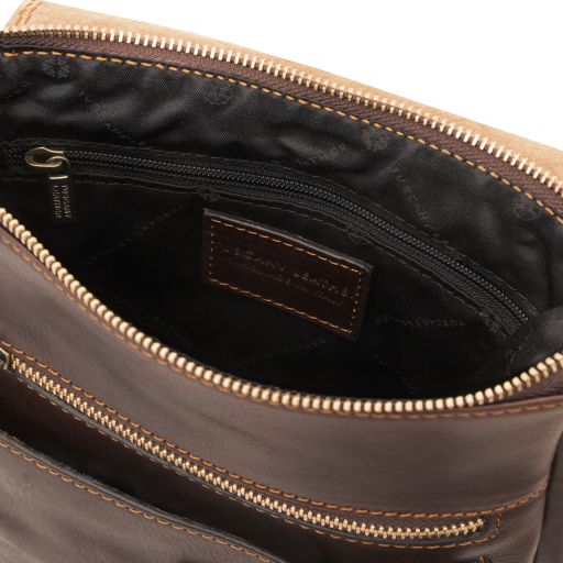 Jimmy - Leather crossbody bag for men with front pocket