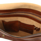 TL Messenger - Two compartments leather shoulder bag - Large size