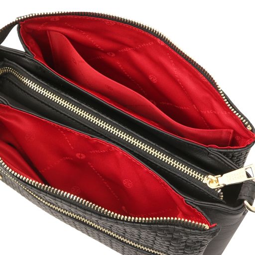 DEDALO — Woven Leather Crossbody Bag