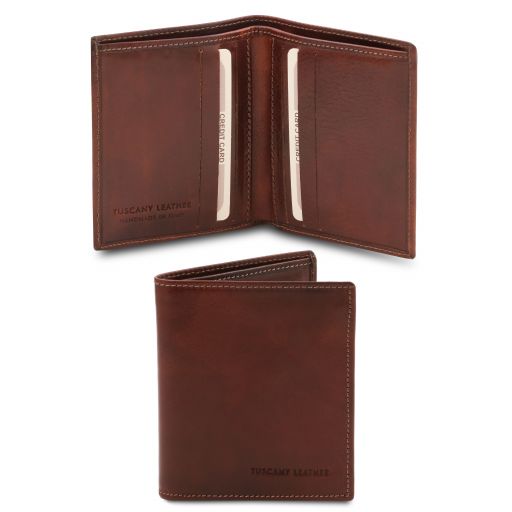 Elégant portefeuille en cuir pour homme 2 volets Main image