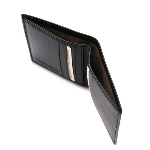Elégant portefeuille en cuir pour homme 2 volets