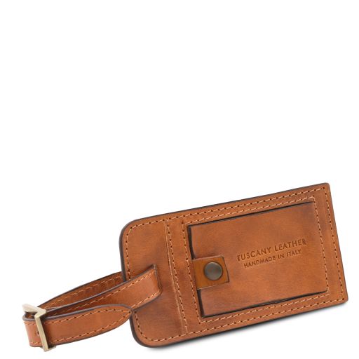 Etiquette de bagage en cuir mat