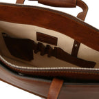 Palermo - Leather briefcase 3 compartments for women