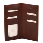 Elégant portefeuille vertical en cuir avec 2 volets