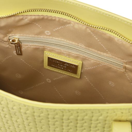 DEDALO — Woven Printed Leather Shopping Bag
