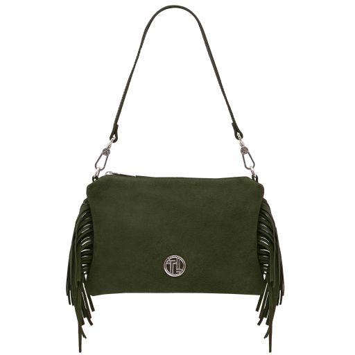 Nomade - Sac à main en cuir daim et franges