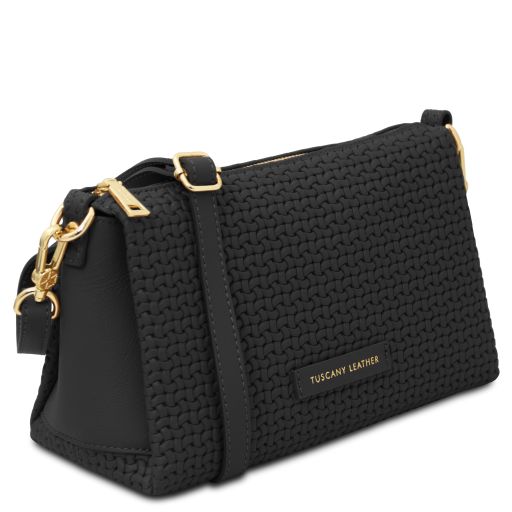 Dedalo - Woven printed leather shoulder bag Secondary image