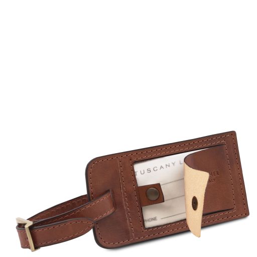 Matte leather luggage tag