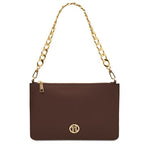 Diva - Leather clutch with chain strap