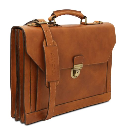 Cremona - Leather briefcase 3 compartments