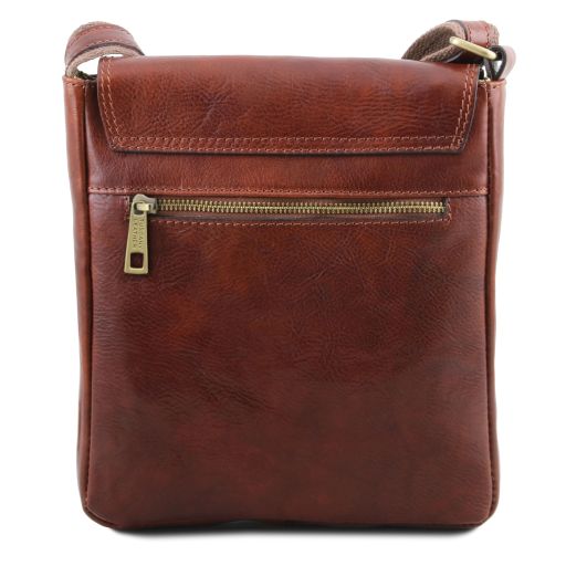 John - Leather crossbody bag for men with front zip