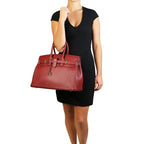 TL Bag - Leather handbag with golden hardware