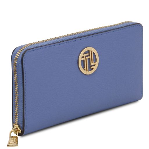 Financier - Elégant Portefeuille en cuir entièrement zippée