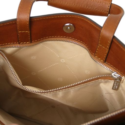 Palermo - Leather briefcase 3 compartments for women