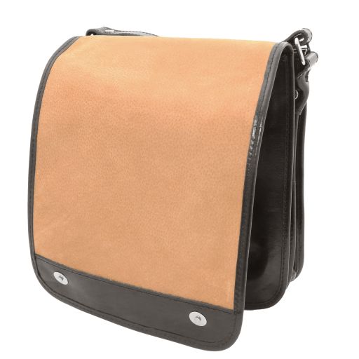 TL Messenger - Two compartments leather shoulder bag