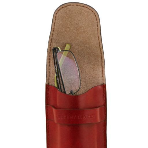 Étui à lunettes en cuir exclusif avec bandoulière